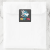 Mountain Biking - Ik heb dit Vierkante Sticker (Tas)