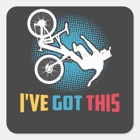 Mountain Biking - Ik heb dit Vierkante Sticker (Voorkant)