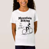 Mountain Biking is mijn spel! Voor meisjes T-shirt (Voorkant)