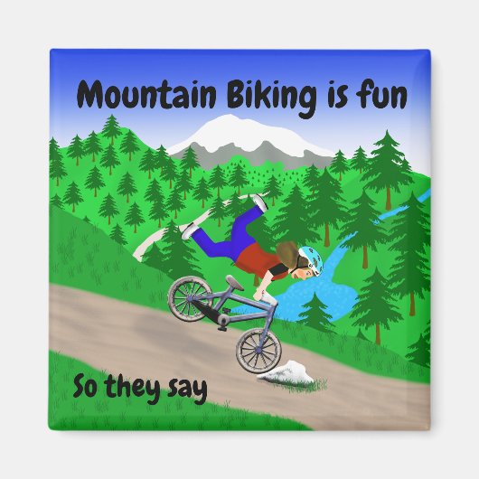 Mountain Biking Magneet (Voorkant)