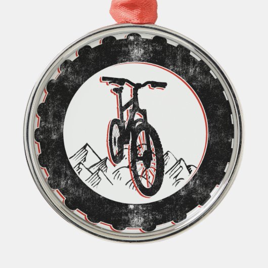 Mountain Biking Metalen Ornament (Voorkant)