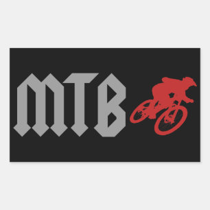 Mountain Biking Rechthoekige Sticker