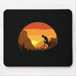 Mountain Biking Retro Sunset Trail Rider  Muismat