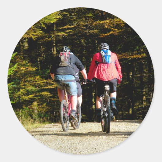 MOUNTAIN BIKING RONDE STICKER (Voorkant)