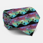 Mountain Biking Sunset Stropdas (Opgerold)