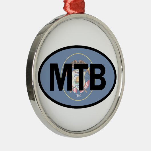 Mountain Biking Utah Flag Metalen Ornament (Rechts)