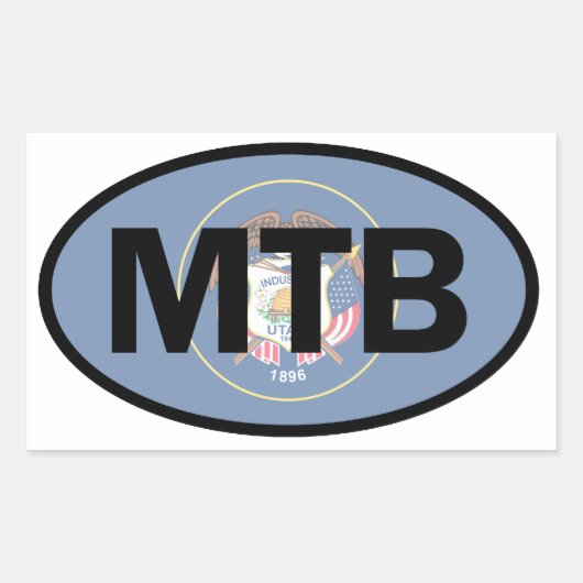 Mountain Biking Utah Flag Rechthoekige Sticker (Voorkant)