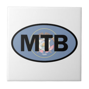 Mountain Biking Utah Flag Tegeltje