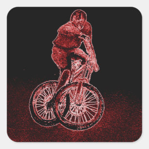 Mountain Biking Vierkante Sticker