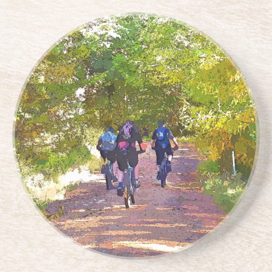 MOUNTAIN BIKING ZANDSTEEN ONDERZETTER (Voorkant)