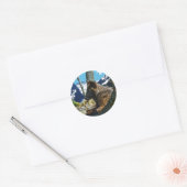 Mountain Black Wolf Resting by Trees Wildlife Art Ronde Sticker (Envelop)