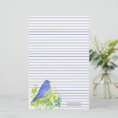 Mountain Bluebird State Bird of Nevada Blauwe lijn Briefpapier (Staand voorkant)