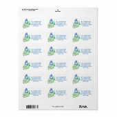 Mountain Bluebird Syringa White Waterverf Flowers Etiket (Full Sheet)