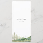 Mountain Boho Wildflower Forest rustieke bruiloft Menu (Achterkant)