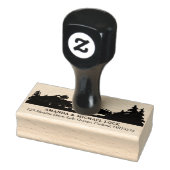 Mountain Bossen Lake Bruiloft Retouradres Rubberstempel (Stempel)