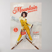 "Mountain Brewskis" Cool Retro Ski Pinup Art Poster (Voorkant)