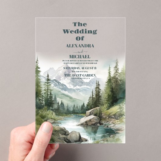 Mountain bruiloft feest acryl uitnodigingen (Insitu (Draagbaar))