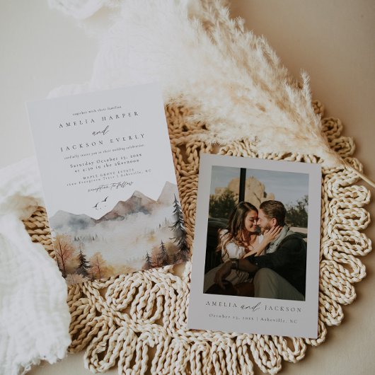 Mountain bruiloft uitnodiging