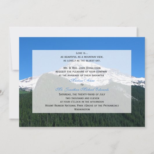 Mountain bruiloft uitnodiging (Voorkant)