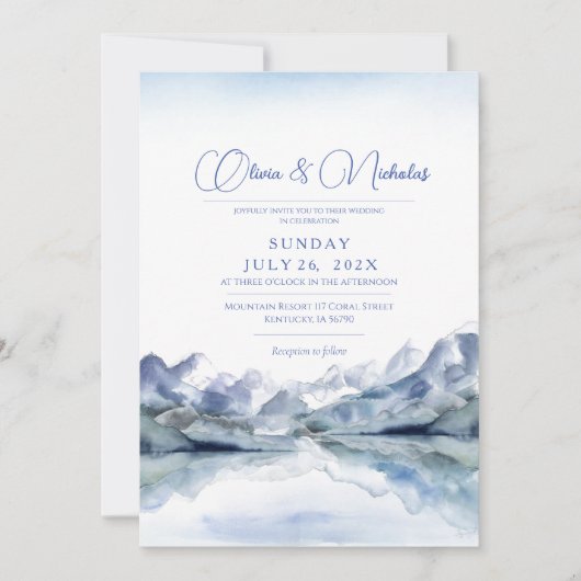 Mountain bruiloft uitnodiging rustieke uitnodigen  (Voorkant)