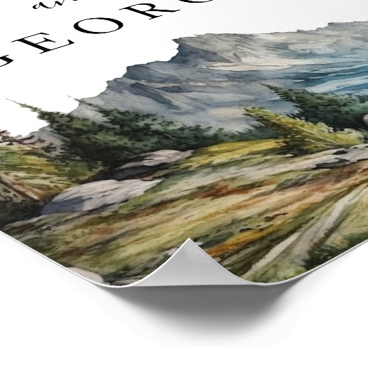 Mountain bruiloft welkomstbord aan het meer poster (Hoek)