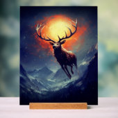 Mountain Buck loopt van brandend vuur Acryl Bord (Neutraal)