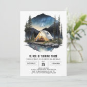 Mountain Campfire Explorer Verjaardag Kaart (Staand voorkant)