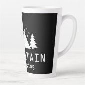 Mountain Camping Modern Badge Latte Mok (Rechts)