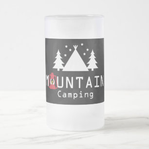 Mountain Camping Modern Badge Matglas Bierpul