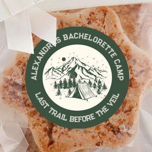 Mountain Camping Weekend Bachelorette Classic Ronde Sticker