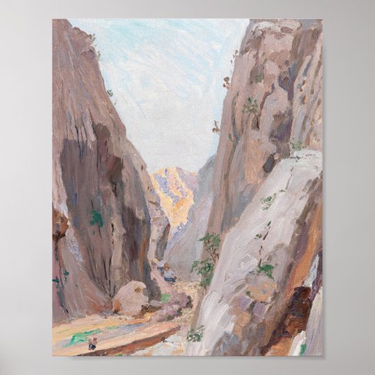 Mountain Canyon Neutral Abstract Art Print (Voorkant)