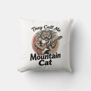 Mountain Cat Vintage Gravure Rock Grafische T-shir Kussen