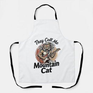 Mountain Cat Vintage Gravure Rock Grafische T-shir Schort