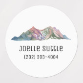 Mountain Circle Sticker naamlabels (Design 1)