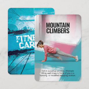 Mountain Climbers Fitness Kaart met Blauwe Achterk