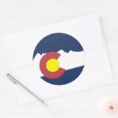 Mountain Colorado Flag Round Sticker (Envelop)