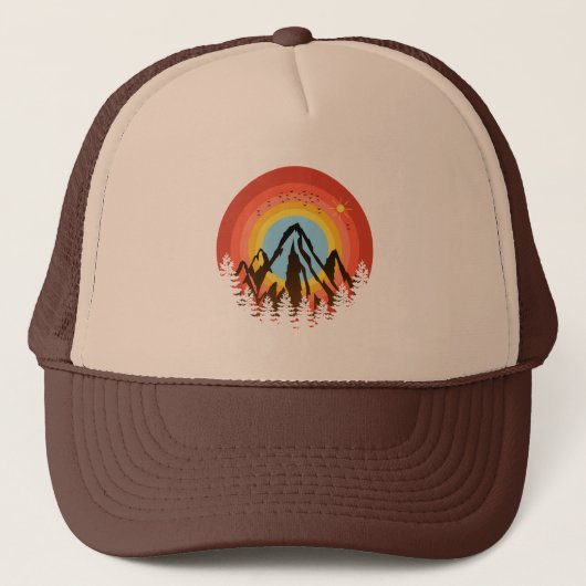 MOUNTAIN COLORFUL SUNSET TRUCKER PET (Voorkant)