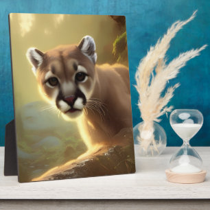 Mountain Cougar Wildlife Portrait Tabletop Fotoplaat