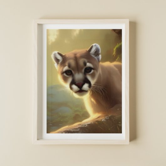 Mountain Cougar Wildlife Portret Poster