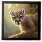 Mountain Cougar Wildlife Portret Tegeltje (Voorkant)