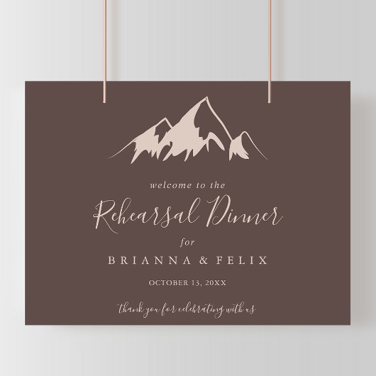 Mountain Country Rehearal Dinner Welcome Sign Poster