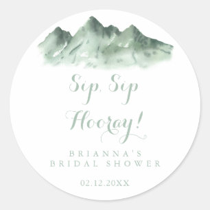 Mountain Country Sip Sip Hooray Bruiloftsfeest  Ronde Sticker