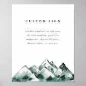 Mountain Custom Wedding Sign Template Poster (Voorkant)