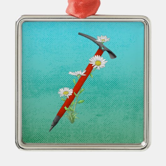 Mountain Daisy Ice Ax Metalen Ornament (Voorkant)