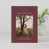 Mountain Destination Wedding Bewaar de datum Folie Uitnodiging (Staand Voorkant)