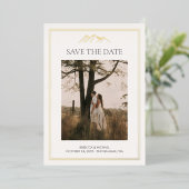 Mountain Destination Wedding Bewaar de datum Folie Uitnodiging (Staand Voorkant)