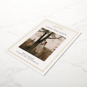 Mountain Destination Wedding Bewaar de datum Folie Uitnodiging (Gedraaid)