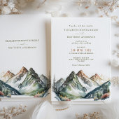 Mountain Destination Wedding Invitation Aquarelle