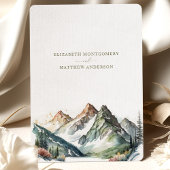 Mountain Destination Wedding Invitation Aquarelle