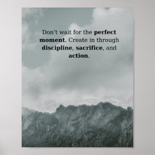 Mountain Discipline Citaat Poster Perfect Moment